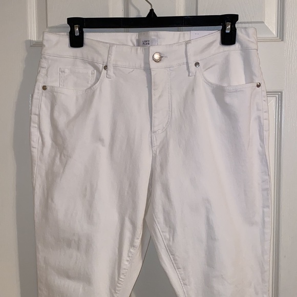 LOFT Plus High Waist Skinny Jeans in White, NWT - Picture 4 of 14